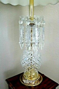 Vintage Lead Crystal Cut Table Lamp Lead Cut Glass Prisms