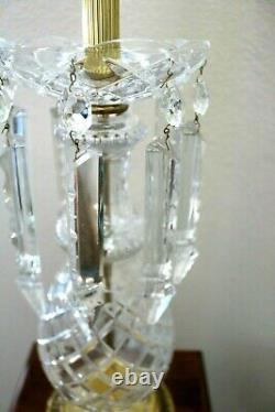 Vintage Lead Crystal Cut Table Lamp Lead Cut Glass Prisms