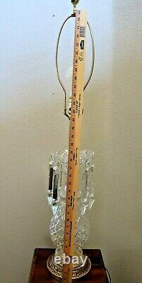 Vintage Lead Crystal Cut Table Lamp Lead Cut Glass Prisms