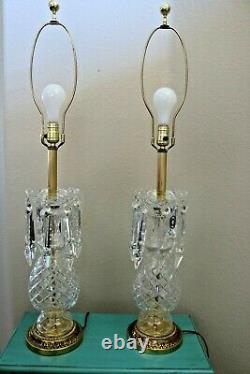 Vintage Lead Crystal Cut Table Lamp Lead Cut Glass Prisms