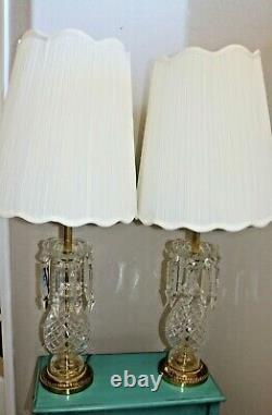 Vintage Lead Crystal Cut Table Lamp Lead Cut Glass Prisms