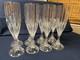 Vintage Lead Crystal Hand Cut 8 Fluted Champagne Glasses Beautiful
