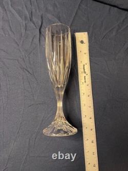 Vintage Lead Crystal Hand Cut 8 Fluted Champagne Glasses Beautiful
