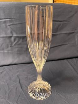 Vintage Lead Crystal Hand Cut 8 Fluted Champagne Glasses Beautiful