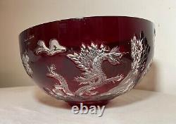 Vintage Lmtd Ed Crystal Design Guild Magda Nemeth Cut to Clear Dragon Glass Bowl