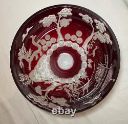 Vintage Lmtd Ed Crystal Design Guild Magda Nemeth Cut to Clear Dragon Glass Bowl