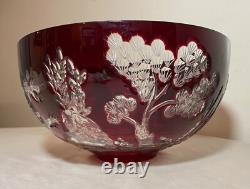 Vintage Lmtd Ed Crystal Design Guild Magda Nemeth Cut to Clear Dragon Glass Bowl