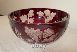 Vintage Lmtd Ed Crystal Design Guild Magda Nemeth Cut to Clear Dragon Glass Bowl