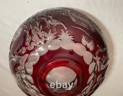 Vintage Lmtd Ed Crystal Design Guild Magda Nemeth Cut to Clear Dragon Glass Bowl