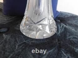 Vintage MC Bohemia Czechoslovakian Lead Cut Crystal Glass Flute VASE 15.5