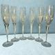 Vintage Mikasa'Arctic Lights' Champagne Flutes Set of 6 Vertical Cut Crystal
