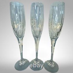 Vintage Mikasa'Arctic Lights' Champagne Flutes Set of 6 Vertical Cut Crystal