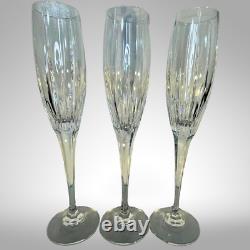 Vintage Mikasa'Arctic Lights' Champagne Flutes Set of 6 Vertical Cut Crystal