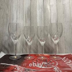 Vintage Moondust Crystal Bleikristal Germany 2 Water Goblets 2 Wine Glass New