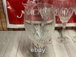 Vintage Moondust Crystal Bleikristal Germany 2 Water Goblets 2 Wine Glass New