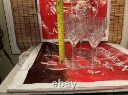 Vintage Moondust Crystal Bleikristal Germany 2 Water Goblets 2 Wine Glass New