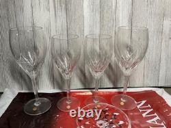 Vintage Moondust Crystal Bleikristal Germany 2 Water Goblets 2 Wine Glass New