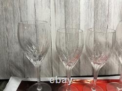 Vintage Moondust Crystal Bleikristal Germany 2 Water Goblets 2 Wine Glass New