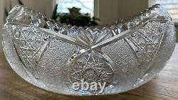 Vintage Oval Bohemian Cut Crystal Bowl