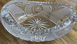 Vintage Oval Bohemian Cut Crystal Bowl