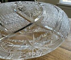 Vintage Oval Bohemian Cut Crystal Bowl