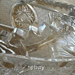 Vintage Oval Bohemian Cut Crystal Bowl