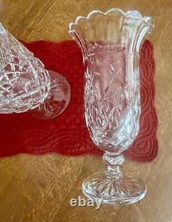 Vintage Pair 2 Huge Cut Crystal Glass Vases Vase Waterford Germany 13 Large