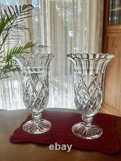 Vintage Pair 2 Huge Cut Crystal Glass Vases Vase Waterford Germany 13 Large