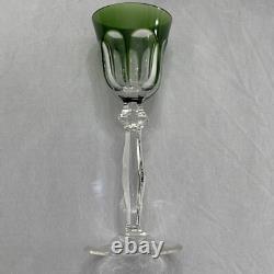 Vintage Peill & Putzler Cut Crystal Green Small Glass Size 6 1/4 Tall/ 2 1/4 Lip