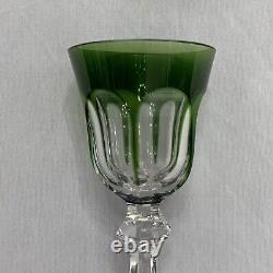 Vintage Peill & Putzler Cut Crystal Green Small Glass Size 6 1/4 Tall/ 2 1/4 Lip