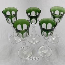 Vintage Peill & Putzler Cut Crystal Green Small Glass Size 6 1/4 Tall/ 2 1/4 Lip