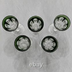 Vintage Peill & Putzler Cut Crystal Green Small Glass Size 6 1/4 Tall/ 2 1/4 Lip