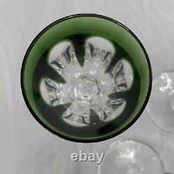 Vintage Peill & Putzler Cut Crystal Green Small Glass Size 6 1/4 Tall/ 2 1/4 Lip
