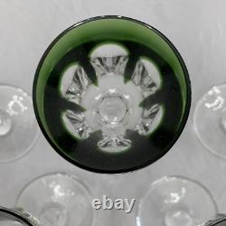 Vintage Peill & Putzler Cut Crystal Green Small Glass Size 6 1/4 Tall/ 2 1/4 Lip