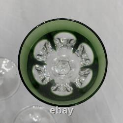 Vintage Peill & Putzler Cut Crystal Green Small Glass Size 6 1/4 Tall/ 2 1/4 Lip