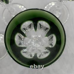 Vintage Peill & Putzler Cut Crystal Green Small Glass Size 6 1/4 Tall/ 2 1/4 Lip