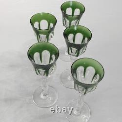 Vintage Peill & Putzler Cut Crystal Green Small Glass Size 6 1/4 Tall/ 2 1/4 Lip