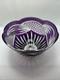 Vintage Polish 24% Lead Crystal Amethyst Purple Hand Cut To Clear Scalloped Bowl