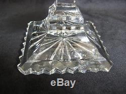 Vintage Queen Lace Bohemian Czech Hand Cut Glass Crystal Footed Centerpiece Bowl