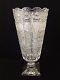 Vintage Queen Lace Bohemian Czech Hand Cut Glass Crystal Vase, 13 T X 6 1/2 D