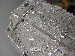 Vintage Queen Lace Bohemian Czech Hand Cut Glass Crystal Vase, 8 T X 3 3/4 Dia