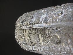 Vintage Queen Lace Bohemian Czech Hand Cut Glass Crystal Vase, 8 T X 3 3/4 Dia