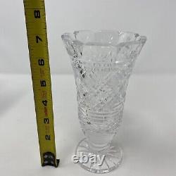 Vintage Rare Waterford Crystal Cut Glass Vase 7 Diamond / Fan MARK waterford