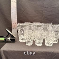 Vintage SOVIET ERA Cut Crystal Glasses SET OF 9 6 Tumblers & 3 Shot Glass USSR