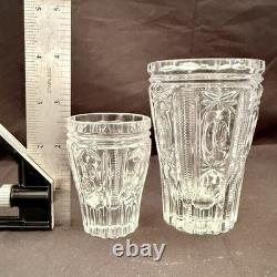 Vintage SOVIET ERA Cut Crystal Glasses SET OF 9 6 Tumblers & 3 Shot Glass USSR