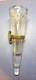 Vintage Scalloped Etched Glass Car Vase Cut Crystal Sconce with Mounting Bracket