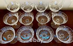 Vintage Set 12 WATERFORD CRYSTAL Alana Champagne Sherbet Coupe Dessert IRELAND