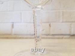 Vintage Set of 12 Crystal Cut Glass Wine Glasses with Star Decorations