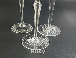 Vintage Set of 3 Multi-Color Cut-Crystal Mix & Match Wine Glasses
