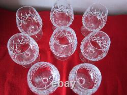 Vintage Set of 8 Waterford Crystal Lismore Brandy Snifters 5 1/4 Tall